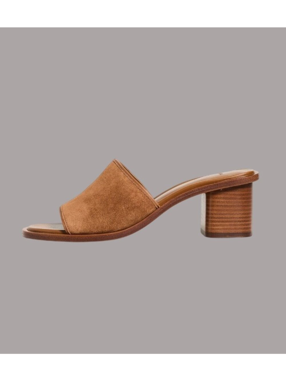 Vince Heeled Sandals Suede Mules Size 11 Tan Block Heel Slip-On Pre-Owned - Picture 4 of 9